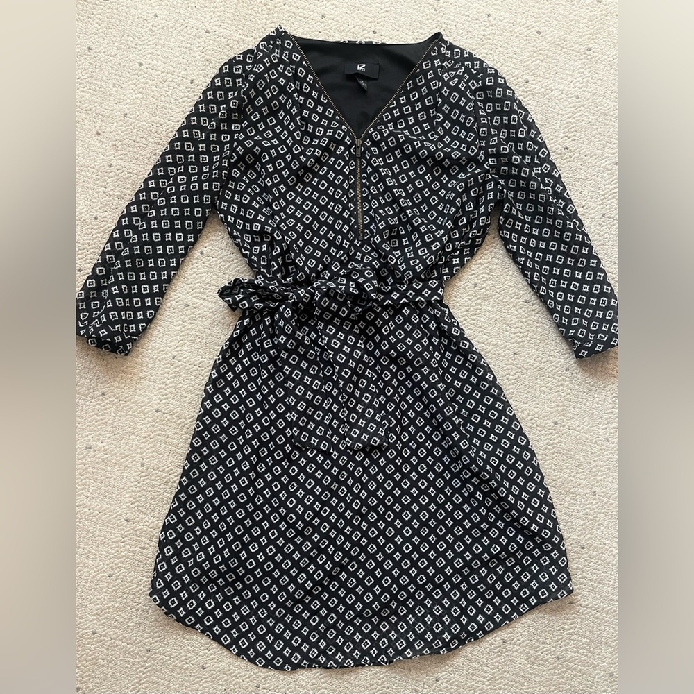 Knee-Length Belted Dress